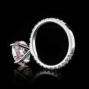 Anillo de Compromiso y Boda de Moissanita Certificada, Anillo de Plata de Ley 925 con Baño de Rodio de Lujo, Anillo de Promesa para Uso Diario, Unisex - Product Image 4