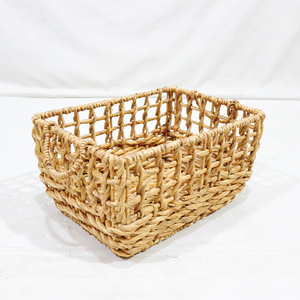 Natural Eco-Friendly Water Hyacinth <b>Rectangular</b> Storage <b>Baskets</b> Set of 4 with Handles Rustic Multi-Purpose Neatening - Product Image 3