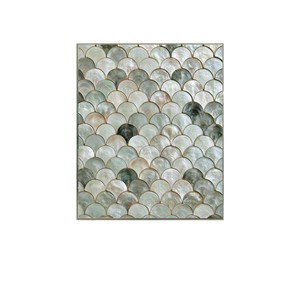 Sculpture murale de qualité export en nacre texturée, effet écaille, pour décoration d'appartement de luxe - Product Image 1