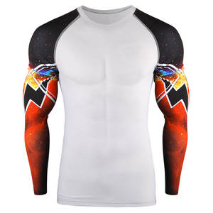 Camiseta de Compresión de Manga Larga para BJJ, Transpirable, con Estampado Personalizado, para Entrenamiento de Grappling, Jiu Jitsu Brasileño y MMA - Product Image 1