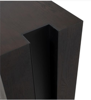Console moderne de luxe en teck pour entrée, couloir ou salon d'appartement étroit, couleur brun foncé