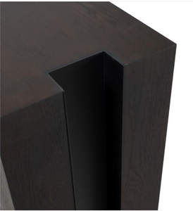 Console moderne de luxe en teck pour entrée, couloir ou salon d'appartement étroit, couleur brun foncé - Product Image 5