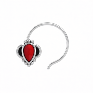 Pendiente de Nariz con Forma de Pera en Plata de Ley 925 de Indian Mores para Mujeres y Niñas - Product Image 3