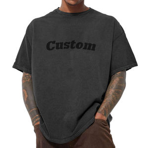 100% Cotton Mens Loose Fit Oversized <b>Tshirt</b> Stone Washed Vintage Acid Wash T-Shirt for men - Product Image 2