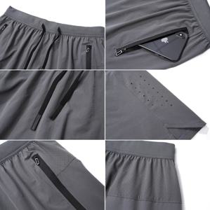 Men's Breathable Workout Running Shorts Quick Dry Lightweight Gym Shorts With Zip Pockets - Product Image 4