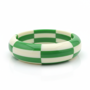 กำไลข้อมือเรซิ่นทำมือ - กำไลเรซิ่นวินเทจสองสีทันสมัยแบบซ้อนได้ กำไลเรซิ่นเรขาคณิตหลากสีสั่งทำได้ ขายส่งเครื่องประดับเรซิ่น - Product Image 4