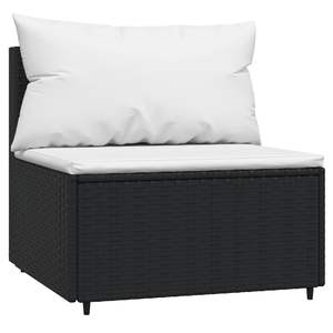 Set Lounge da Giardino in Rattan PE Nero con Piedini Regolabili, Divani da Giardino di Medie Dimensioni - Product Image 6
