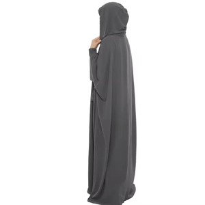 Custom Islamic Clothing Abaya Women Muslim Dress Abaya Women Casual Solid Color Robe Two-Piece Suit Hoodie Abaya Muslim Dress - Product Image 2