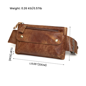 Sac banane unisexe en cuir vintage de haute qualité 2026 avec fermeture éclair marron pour usage quotidien décontracté - Product Image 6