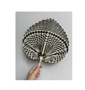 Vietnamese Natural Palm Leaf Hand <b>Fan</b> with <b>White</b> Raffia handle for Wedding Wall Hanging Cooling Decoration and DIY Crafts - Product Image 3