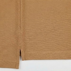 Chemise décontractée pour homme en piqué 100 % polyester bleu marine à manches courtes, respirante, infroissable, coupe classique, design tricoté uni - Product Image 5