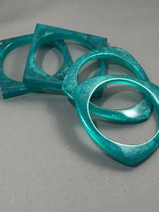 Geometric Resin Bangles Chunky <b>Stack</b> Glossy Finished Daily Wear Party Festive Retro Fashion Jewelry Lucite <b>Bracelet</b> Accessory - Product Image 1