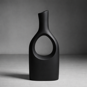 Luxury Geometric Hollow <b>Matte</b> Black Metal Vase Elegant Handcrafted Modern Home Decor <b>Table</b> Centerpiece Single Unit Only - Product Image 4