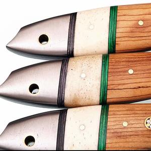 Professional 5-Piece Damascus Steel Handmade Chef Kitchen <b>Knives</b> Plastic Handles Drop Point Blade OEM Customizable-MS Enterprise - Product Image 4