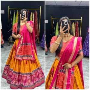 Conjunto de diseño para mujer Navratri Special Lehenga Choli con hermosa Dupatta - Product Image 3