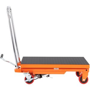 Carrello Elevatore Idraulico Manuale a Forbice Singola, Capacità 227 kg, con 4 Ruote Antiscivolo in PA, Altezza di Sollevamento 72,4 cm - Product Image 3