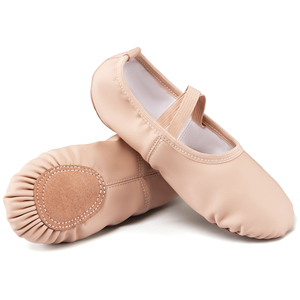 Chaussons de danse en cuir personnalisés, semelle souple fendue, flexibles, légers et confortables, pour filles, en cuir souple, pour gymnastique - Product Image 5
