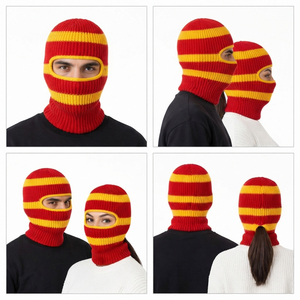 Pasamontañas de Punto Cálido para Invierno, Personalizado al por Mayor, 100% Algodón, Ropa de Exterior, Máscara Facial Completa de Punto, Unisex, Transpirable - Product Image 5