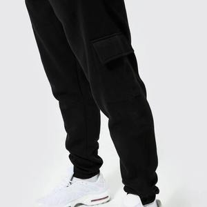 Sweat-shirt à capuche noir pour homme avec bandes latérales blanches, manches longues, style streetwear décontracté, ensemble de survêtement écologique en coton uni pour l'hiver - Product Image 5
