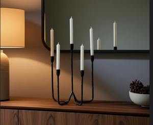 เชิงเทียนโลหะสีดำสวยหรู ขนาด 16 นิ้ว เป็นมิตรกับสิ่งแวดล้อม ทนความร้อน เหมาะสำหรับตกแต่งงานแต่งงาน ในราคาประหยัด - Product Image 2