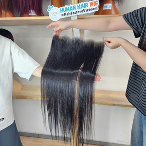 วิกผมแท้เวียดนาม 100% เรมี่แฮร์ เย็บสองชั้นแบบ SDD ตรงธรรมชาติ สีดำ  แบบมีเชือกผูกด้านหน้า  ขนาด 8-30 นิ้ว  ลูกไม้ HD ปรับแต่งได้ - Product Image 5