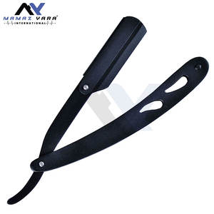 Rasoirs de Barbier Noir Mat à Verrouillage Pivotant – Rasoirs Droits en Métal pour Salon de Coiffure – Produits de Barbier en Gros du Fabricant - Product Image 2