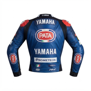 Men’s Ramaha Cowhide Leather <b>Racing</b> <b>Jacket</b>/Chaqueta MotoCP Style CE Level 2 Armor Motorcycle Track Riding Protective Gear CE - Product Image 2