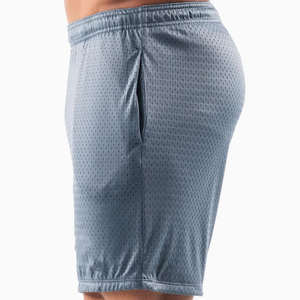 Wholesale OEM Service High Quality Custom Design Men's Elastic Zipper Fly Double <b>Layer</b> Pockets Satin <b>Mid</b> Waist Quick Dry Shorts - Product Image 5