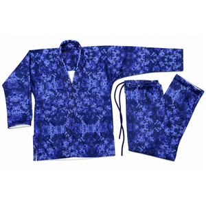 Kimonos de jiu-jitsu traditionnels de style camouflage bleu, aux couleurs vives, pour hommes et enfants, gis de jiu-jitsu avec sublimation, look vibrant. - Product Image 1