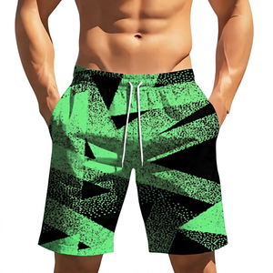 Shorts de Baño para Hombre, Doble Capa, Estampado Geométrico, Cintura Media, Cordón Ajustable, Transpirables, Secado Rápido, Poliéster/Algodón, Casuales - Product Image 3