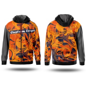 Custom OEM Unisex Winter Sublimation Digital Full Printing 100% Cotton Fleece Zipper Hoodie Embroidered Pullover Quick Dry Sizes - Product Image 5