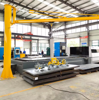 Kran Jib Portabel Berdiri Sendiri dengan Hoist Listrik 100-1000kg Rotasi 360° Lengan Kantilever Terpasang di Lantai Baja Karbon Bersertifikasi CE