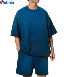 Sportswear Comfortable Unisex Men's Oversized T-Shirt <b>Sets</b> Solid TShirt Jogger <b>Set</b> High Street Summer Breathable Customized - Product Image 3