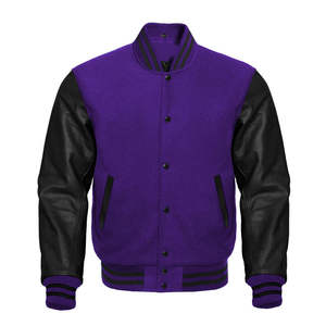 Veste de sport orange pour homme, manches en cuir PU noir, col montant, fermeture à boutons, décontractée - Product Image 3