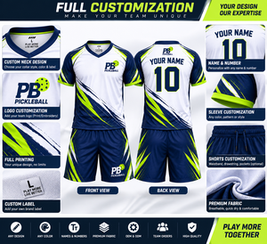 Custom Pickleball <b>Jersey</b> <b>Shorts</b> Set Men's V-Neck Pockets Quick Dry Breathable Heat-Transfer Printing Anti-UV 100% Polyester - Product Image 4