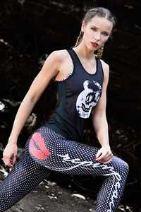 Leggings de Yoga de Cintura Alta con Estampado de Labios Rojos y Logotipo en Letras Blancas, Pantalones Deportivos Largos de Spandex/Nylon Ligeros - Product Image 5