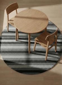 Modern Minimalist <b>Wool</b> Striped Anti-Slip Soft Tufted Grey Charcoal White Circle Area Rug Living Room Bedroom Decor - Product Image 5