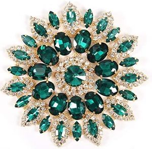 Broche Bordado a Mano Único con Cuentas de Perlas, Cristales y Semillas MD HANDICRAFTS para Bodas y Adolescentes - Product Image 5