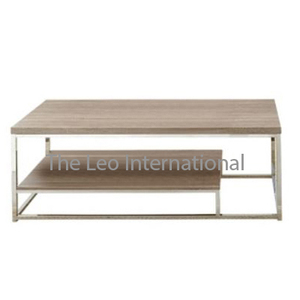 Table basse de qualité industrielle avec plateau plaqué or, design feuillage, en métal, pour la décoration de la maison et des hôtels, trois niveaux - Product Image 3