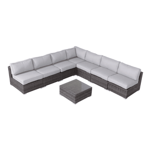 Fully Assembled 6-Person Wicker <b>Garden</b> <b>Set</b> with Comfortable Cushions for Outdoor Seating - Product Image 3