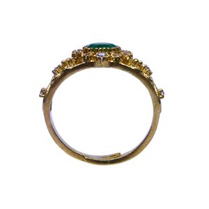 Wedding Wear 925 Sterling <b>Silver</b> Gold Plated Jewelry <b>Emerald</b> White Topaz Gemstone Women Wear Classic <b>Ring</b> - Product Image 2