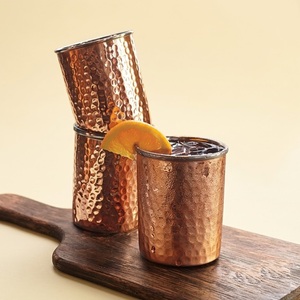 Verre à boire en cuivre pur pour les bienfaits ayurvédiques, design luxueux, fait main, pour la maison, le bureau et le bien-être - Product Image 4