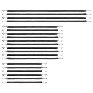 Set di 20 Corde Elastiche Piatte Resistenti con Ganci a S in Acciaio da 20mm, Lunghezze 15, 21, 36 Pollici, Include Cinghie di Fissaggio a Cricchetto - Product Image 1