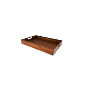 Plateau de service carré classique en bois pour servir des fruits, des apéritifs et des rafraîchissements lors de réunions de famille - Product Image 6