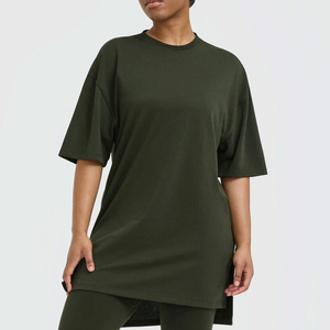 Vêtements personnalisés avec logo, t-shirts à col rond pour femmes, service OEM, fabricant sur mesure, t-shirts oversize élégants pour femmes, forte demande - Product Image 1