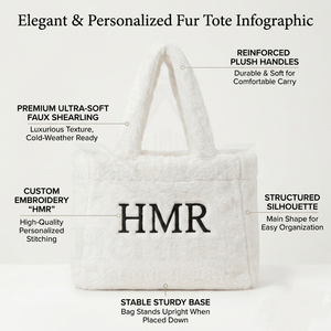 Delta Sigma Women's Heritage Masonic Regalia Winter <b>Plush</b> Underarm Bag Furry <b>Large</b> Capacity Tote Bag Fashion White Bag - Product Image 6