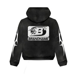 ชุดเซ็ตแทรคสูทผู้ชายสุดหรู ลุคย้อนยุคแบบฟอกสี พร้อมเสื้อฮู้ดถักเนื้อหนาและกางเกงจ็อกเกอร์ทรงบาน ไซส์พลัส สำหรับฤดูหนาว เป็นมิตรต่อสิ่งแวดล้อม - Product Image 5