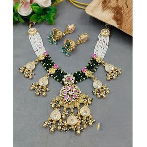 ชุดสร้อยคอและต่างหูประดับมุกและมอสซาไนต์คุณภาพสูง ดีไซน์สวยงามสำหรับผู้หญิง เหมาะสำหรับงานแต่งงาน - Product Image 1