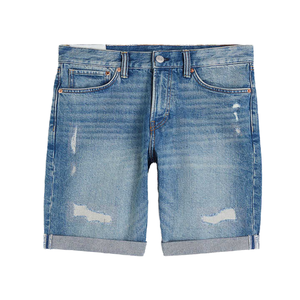 Pantalones Cortos Bermuda de Mezclilla Lavada para Hombre, Cintura Baja, Cierre con Cordón, Estilo Casual, Tela de Algodón Estampada, Transpirable, de Secado Rápido - Product Image 6
