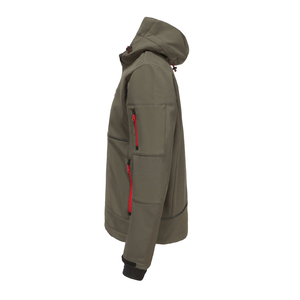 Chaqueta Acolchada con Capucha para Hombre, Verde Oliva, Cierre Rojo, Impermeable, Deportiva, para Invierno, Acolchado de Poliéster, Corte Regular - Product Image 2